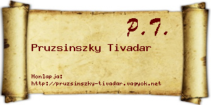 Pruzsinszky Tivadar névjegykártya