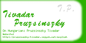 tivadar pruzsinszky business card